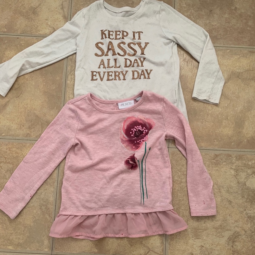 Bundle of long sleeve girl shirts